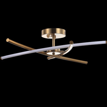 Crucis 31.5" Modern Metal Integrated LED Semi Flush Mount - JONATHAN Y